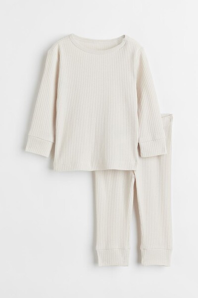 Ensemble en coton côtelé - Beige clair - ENFANT | H&M BE