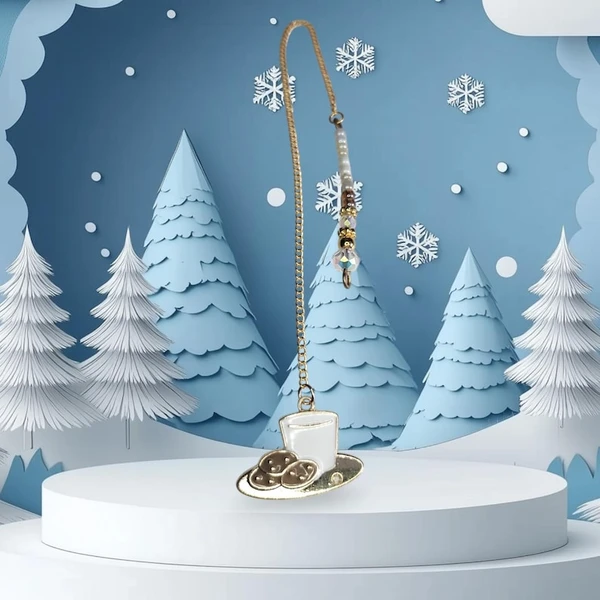 Unique Christmas Chain Bookmarks - Milk and Cookies | Festive Book Jewelry | Handmade Christmas Charms Cozy Reader Gift
