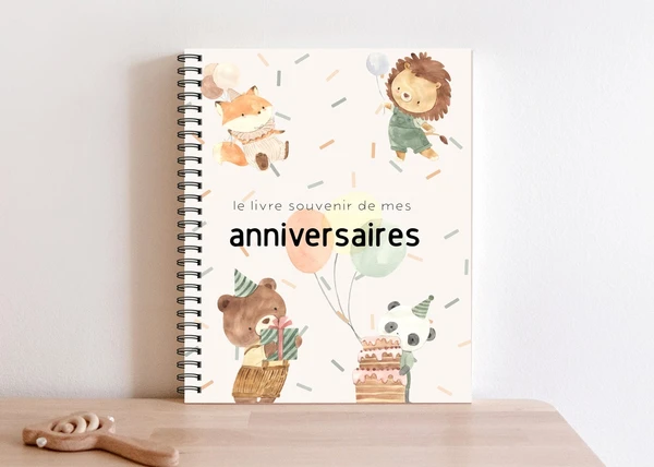 Livre souvenirs anniversaires album souvenirs de mes anniversaires, album souvenirs bébé, livre de bébé, livre petite enfance, AN2