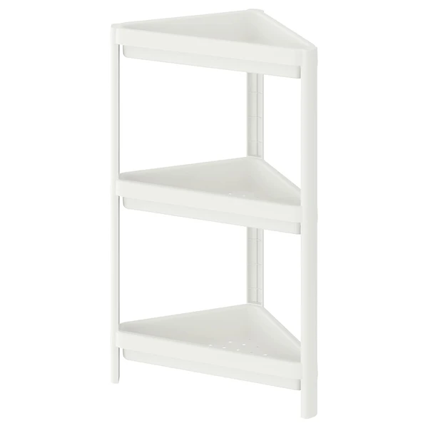 VESKEN Étagère d'angle - blanc 33x33x71 cm