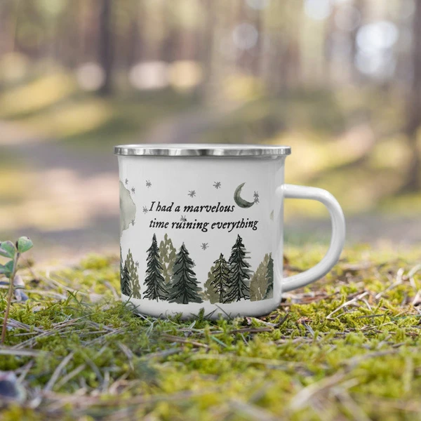 I had a marvelous time ruining everything mug, camping mug, tin mug, forest mug, gift for her, Christmas gift for her,