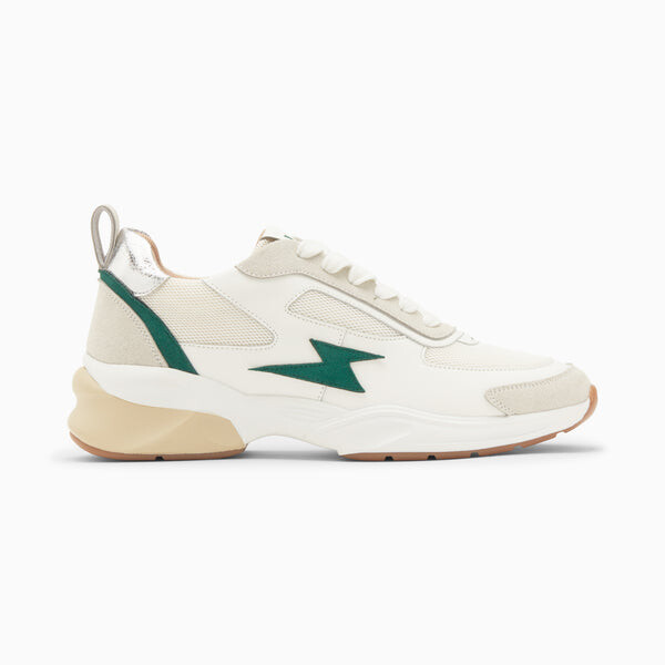 Baskets éclair Nina blanc et vert à semelle graphique