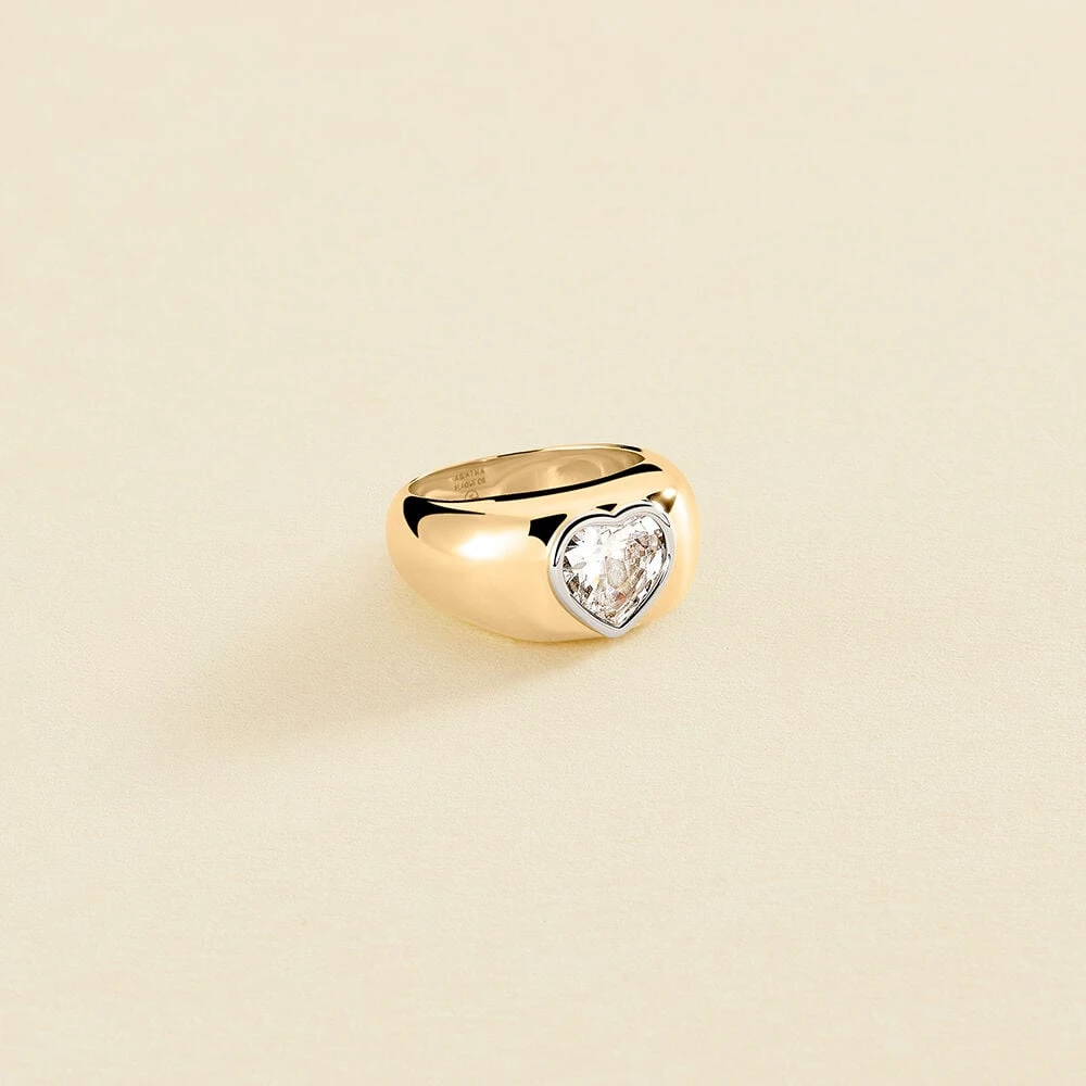 Bague large 1974 - Doré