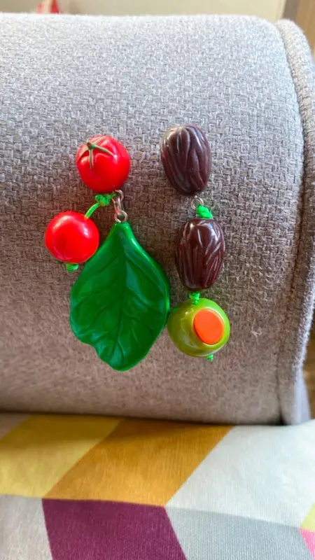 Pendientes tomate,aceituna