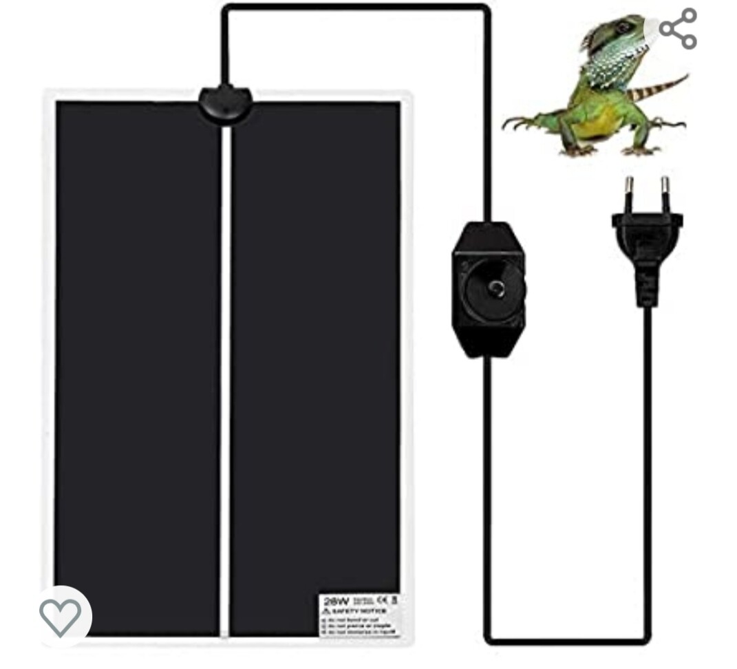 Liuer 2PCS Mat Tapis Température Adjustable Chauffage Chauffant avec Réglage de la Température Tapis Chauffant pour Reptiles Serpents,Tortue,GeckosLéopard,Lézards,Araignées,Amphibien (20W)