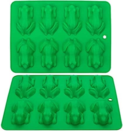 Webake Lot de 2 moules à chocolat en silicone anti-adhésif réutilisables pour gelée, crayons, gélatine, décoration de gâteau, savon, résine, motif grenouille (vert) : Amazon.fr: Cuisine et Maison