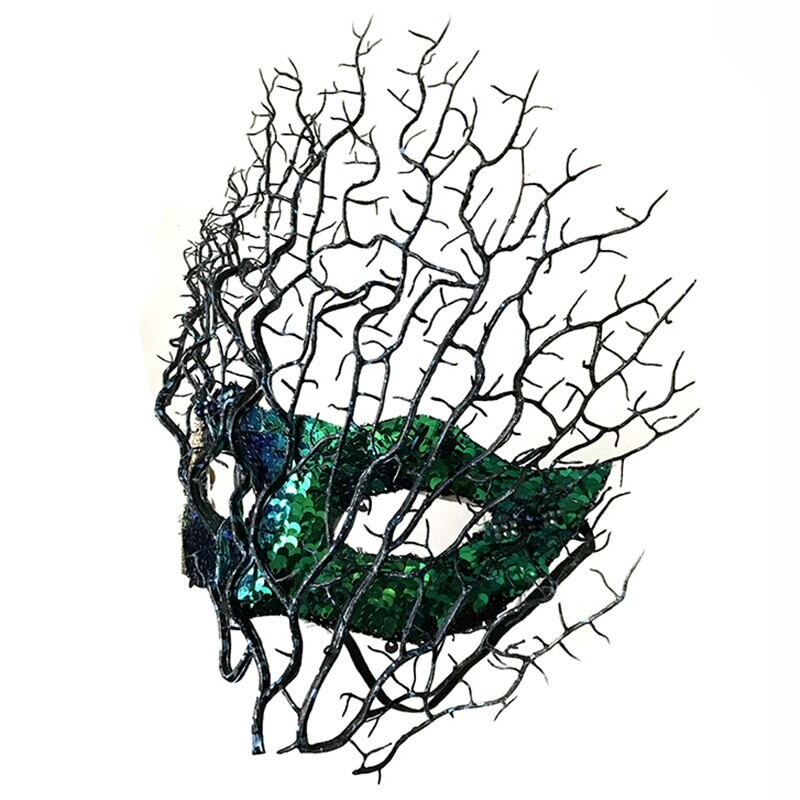 Masque de costume pour femmes, masques de carnaval à paillettes à la mode, masque vénitien pour fête de noël, Branches d'arbre