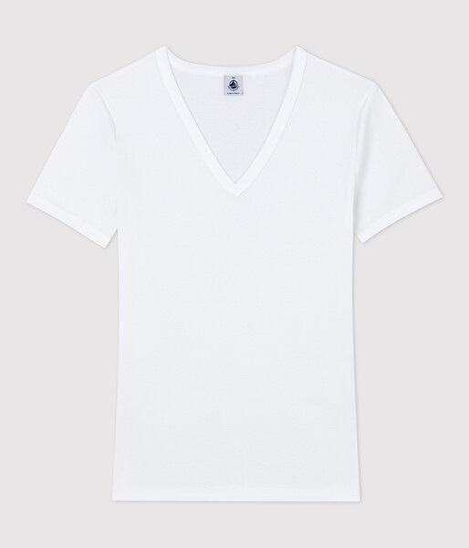 T-shirt col V iconique en coton Femme