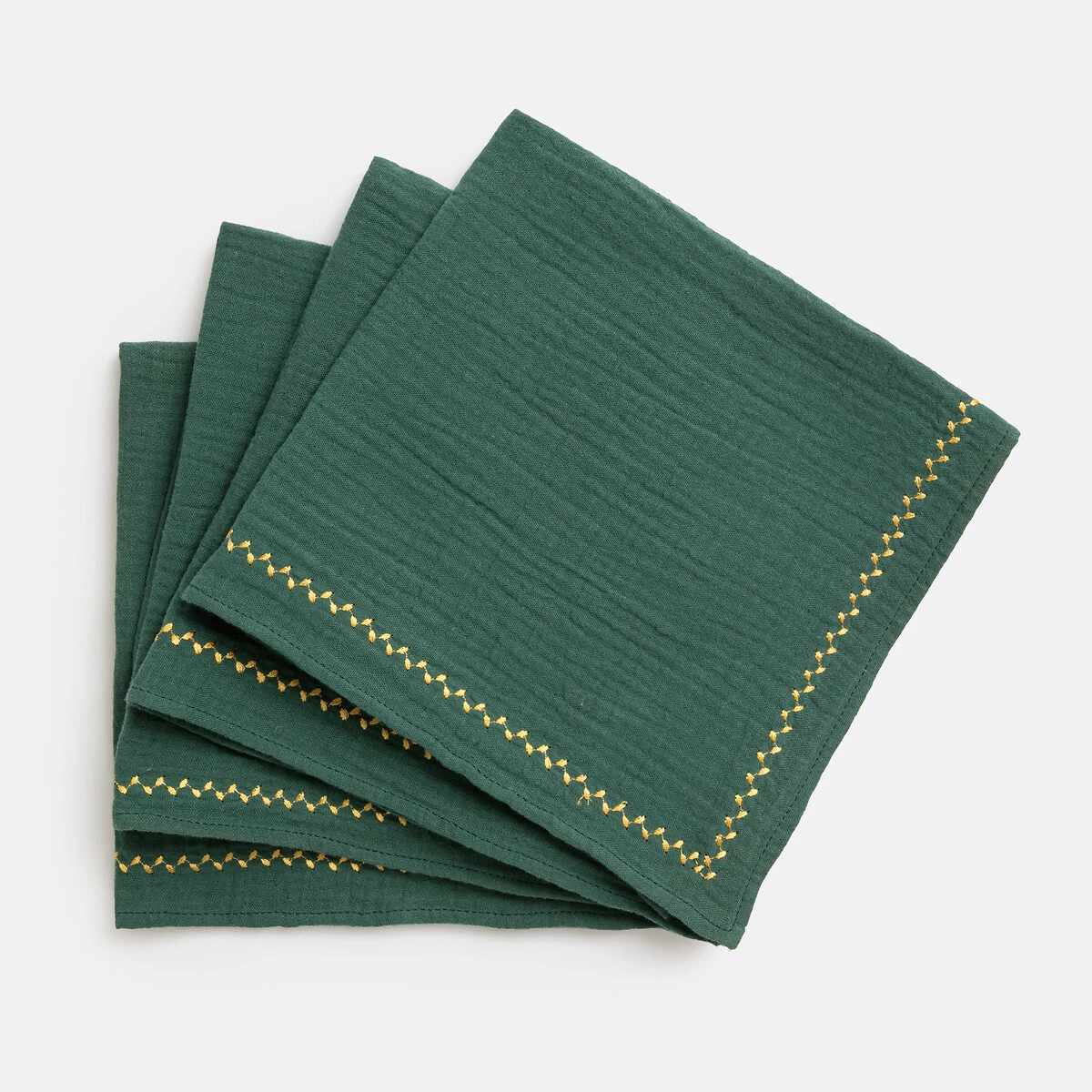 Lot 4 serviettes de table, Kumla brodé