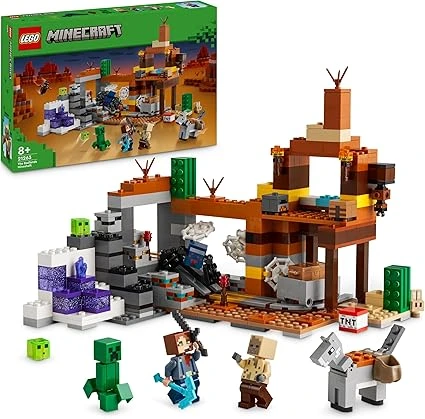 LEGO Minecraft La Mine des Badlands - Jouet Interactif avec Explorateur, Creeper & Figurines d'Araignées - Fonction Explosion avec TNT - Cadeau pour Gamer, Garçon ou Fille dès 8 Ans 21263