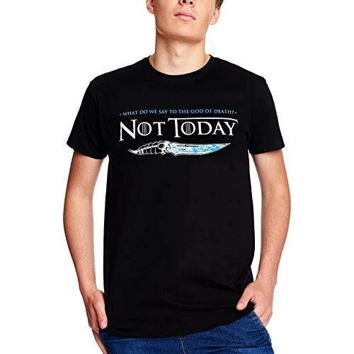 Elbenwald Not Today T-Shirt pour Fans de Game of Thrones Cotton Noir - XL