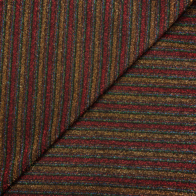 Maille lurex Papillote rouge et or