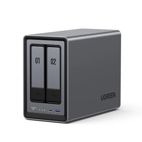 UGREEN NASync DXP2800, NAS de Bureau 2 Baies, processeur Intel N100 quadricœur, 8 Go de RAM DDR5, 2,5 GbE, 2 emplacements M.2 NVMe, HDMI 4K, Stockage en réseau (sans Disque)
