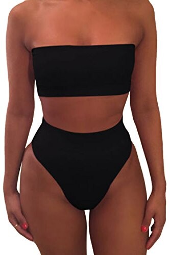 Viottiset Eté Bandeau Bresilien Bikini Set Maillots de Bain pour Femme M Noir