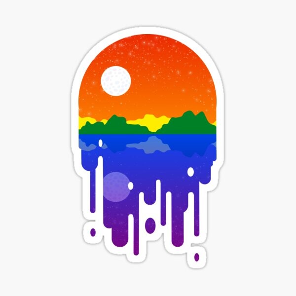 Paysage d'égouttement gay subtil | Sticker