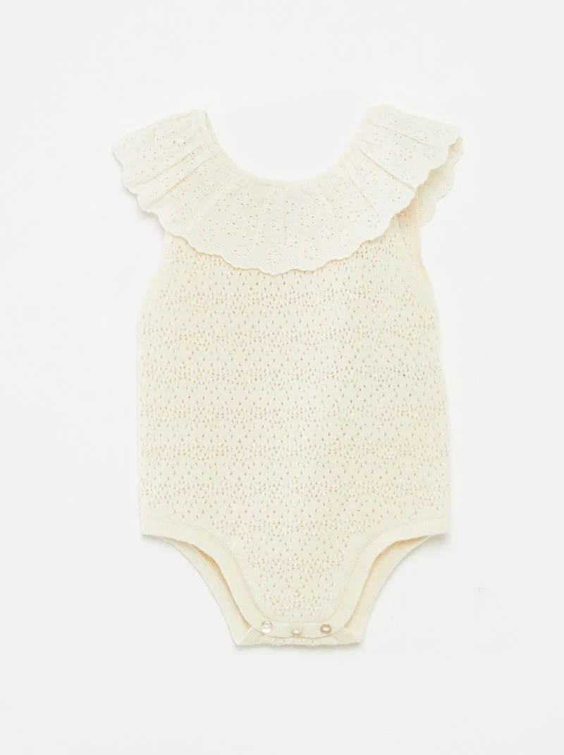Barboteuse en tricot avec col fantaisiste