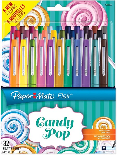 Paper Mate Flair Feutres de Coloriage, pointe moyenne (0,7 mm), couleurs tropicales et assorties, Lot de 24: Amazon.fr: Fournitures de bureau