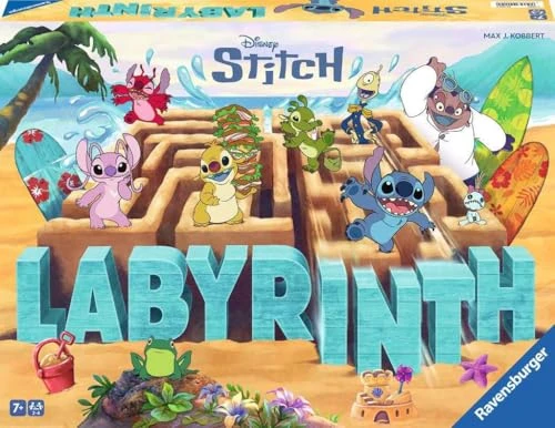 Ravensburger Labyrinthe Disney Stitch – Jeu de Société Stratégie Famille – Jeu de Plateau Labyrinthe – 2 à 4 Joueurs – Dès 7 Ans – Lilo & Stitch – Version Française