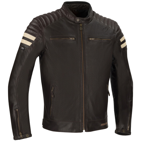 Blouson Stripe Perfo Segura Marron / Beige moto : Dafy-Moto, Blouson de moto
