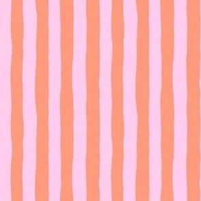 Candy Stripes - Pink & Poppy Blush Fabric | Spoonflower