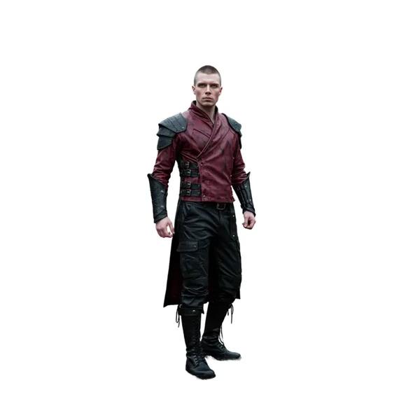 Draven Holtspire - Handmade Medieval Warrior LARP Armor – Steampunk Leather Trench Coat | Gothic Vampire Festival Outfit with Boots & Tunic