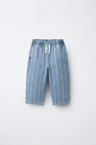 JEAN BAGGY À RAYURES