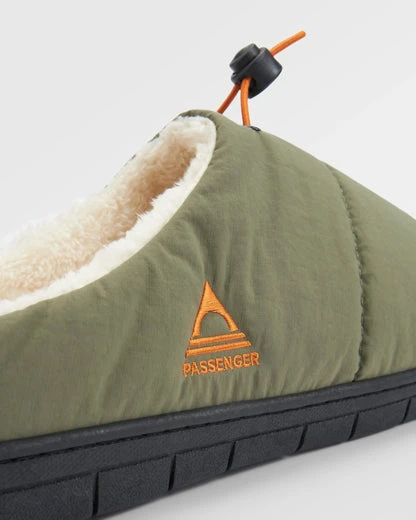 Chaussons homme doublés polaire - olive