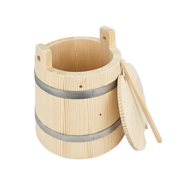 Cuve en bois conique 2 l avec couvercle