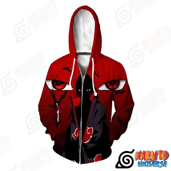 Naruto Jacket (Zipper Hoodie) Eyes of Power Sharingan Itachi Uchiha