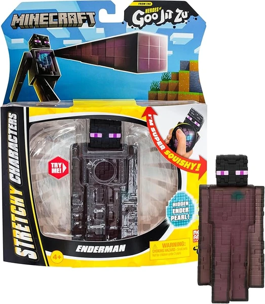 Heroes of Goo Jit Zu Personnage élastique Minecraft, Collectionne l'Enderman et la Perle de l'Ender, Substance visqueuse Unique avec éléments cachés à l'intérieur, Étire-Le jusqu'à 3 Fois sa Taille