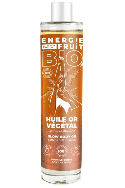 Huile paillettée corps bio au Monoï