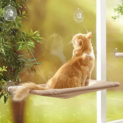 Fenêtre de lit de Chat, lit de siège de fenêtre de Chat Hamac Design Peu encombrant 1pcs Ventouse supplémentaire