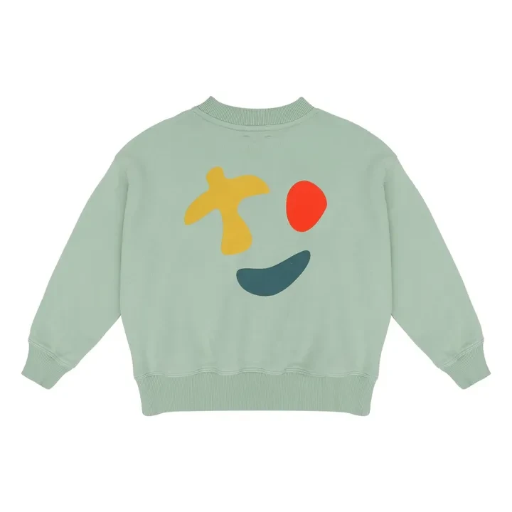 Jenest - Sweat Happy Bird Coton Bio - Vert amande | Smallable