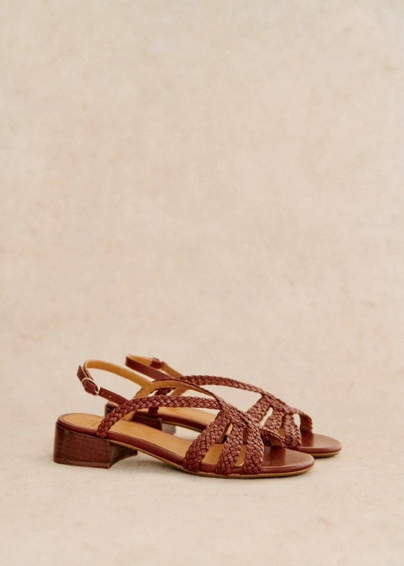 Sandales Low Rosa - Cuir Naturel Lisse Tressé - Cuir lisse bovin - Sézane