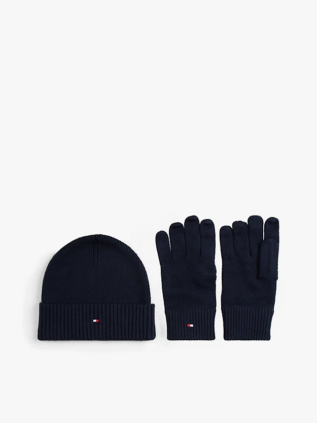 Coffret cadeau bonnet et gants Hilfiger Flag
