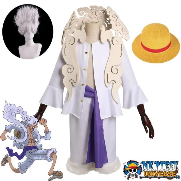 Gear 5 Luffy Cosplay NIKA White Costumes Outfit 2024 | One Piece Universe Store