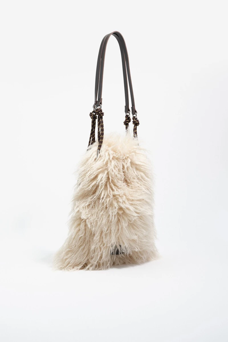 Sac cabas fourrure ivoire