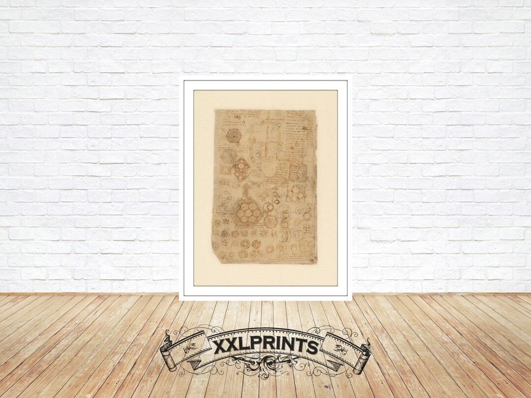 Leonardo Da Vinci, Atlantic Codex (Codex Atlanticus), 14, ancient drawing, high quality, fine reproduction, fine art print, oversize print