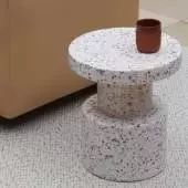 Tabouret BIT STOOL / 100% Recyclé / H. 42 Ø 36 cm / White