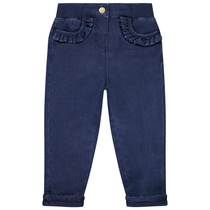 Jean en denim avec volants aux poches pour bébé fille | Orchestra