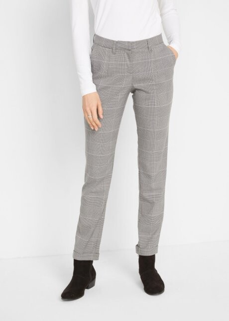 Pantalon à carreaux Prince de Galles argent mat/gris/ardoise à carreaux