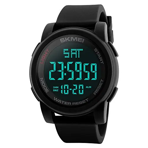 multifonctions Dual Time montre de sport pour homme, Farsler 50 m étanche Grand cadran numérique, alarme Chronomètre de plein air montre électronique lumineux pour garçons