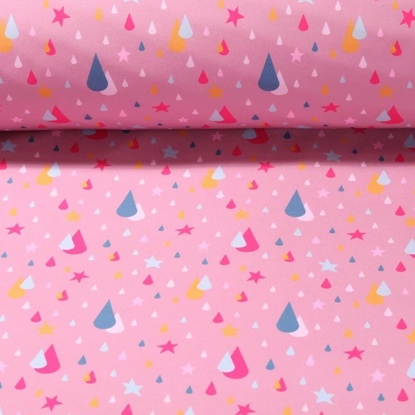 Softshell - Impression numérique Gouttes de pluie Vieux rose