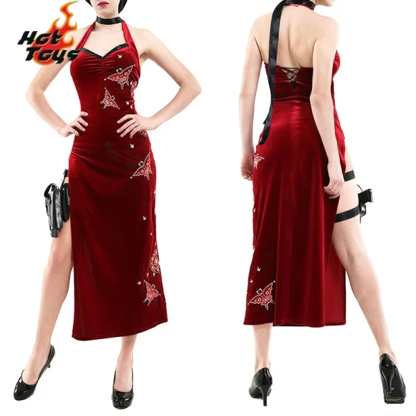Film Service Secret Ada Wong Cosplay robe uniforme Halloween noël femmes rouge dentelle Cheongsam Lingerie Costume Cosplay Costume - AliExpress 200000532