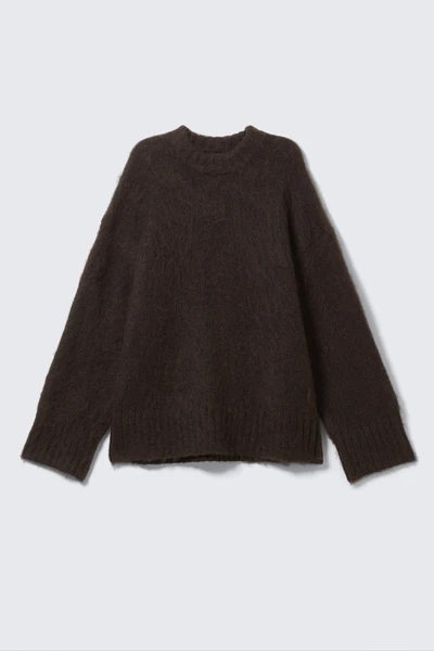 Pull en maille duveteuse coupe décontractée
