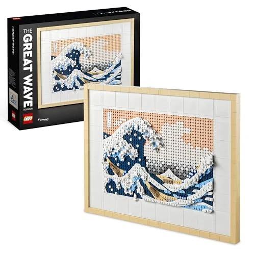 LEGO ART Hokusai – La Grande Vague, Set de Décoration Murale Japonaise, Tableau Océan, Loisir Créatif pour Adultes, Intérieur DIY, Décor Bureau 31208