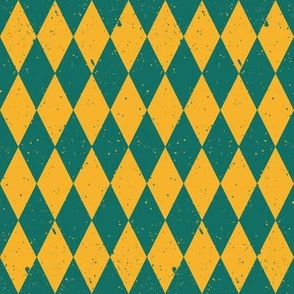 Gritty Harlequin (green & yellow) Fabric | Spoonflower