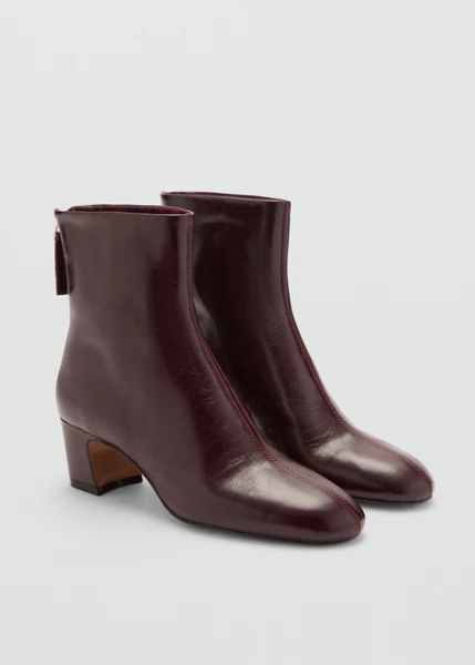 Bottines cuir zip - Femme | MANGO France métropolitaine