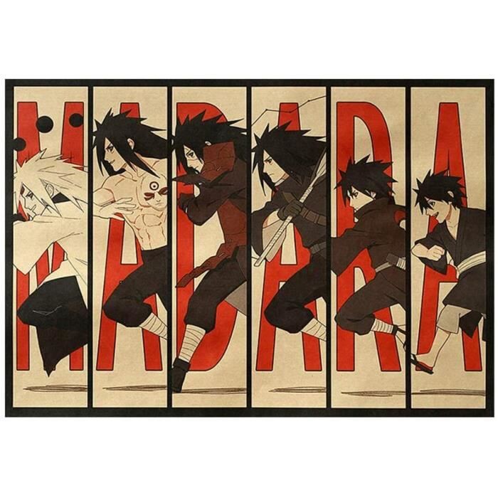 Saicowordist Poster Naruto 50,8 x 35,6 cm Anime Papier Kraft Peintures  décoratives pour maison Dortoir (Uchiha Madara)381