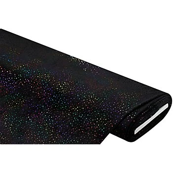 Tissu velours nicky « pois métallisés », noir/multicolore
